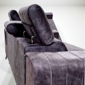 Canapea moderna extensibila pentru living Clement, cu tetiere reglabile si picioare metalice, GRI