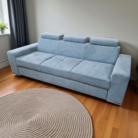 Canapea living cu 3 locuri extensibila LEONE, cu tetiere reglabile,personalizabila