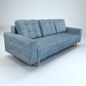 Canapea 3 locuri pentru living, extensibila cu lada, Parma, culoarea albastra