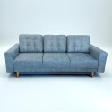 Canapea 3 locuri pentru living, extensibila cu lada, Parma, culoarea albastra
