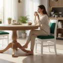 Scaun living & bucatarie BOLERO, lemn masiv cu sezut si spatar tapitat X