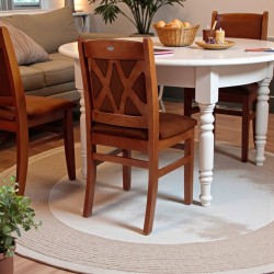 Scaun living & bucatarie BOLERO, lemn masiv cu sezut si spatar tapitat X