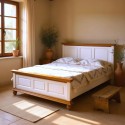 Dormitor complet BUCOV 1, lemn masiv, finisaj alb integral, alb cu nuc, alb cu natur