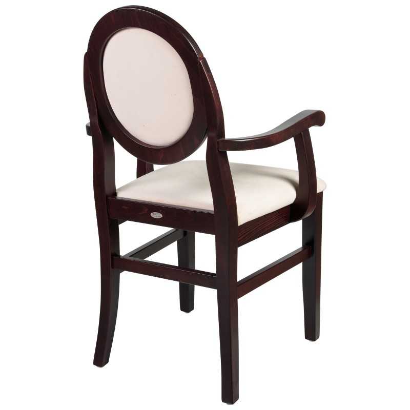 Scaun Regal cu brate, sezut si spatar tapitat, din lemn masiv, pentru sufragerie,living,bar si restaurante