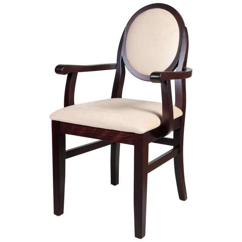 Scaun Regal cu brate, sezut si spatar tapitat, din lemn masiv, pentru sufragerie,living,bar si restaurante