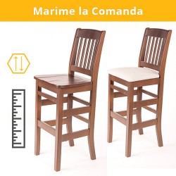 Scaun bar BOLERO din lemn masiv cu sezut tapitat
