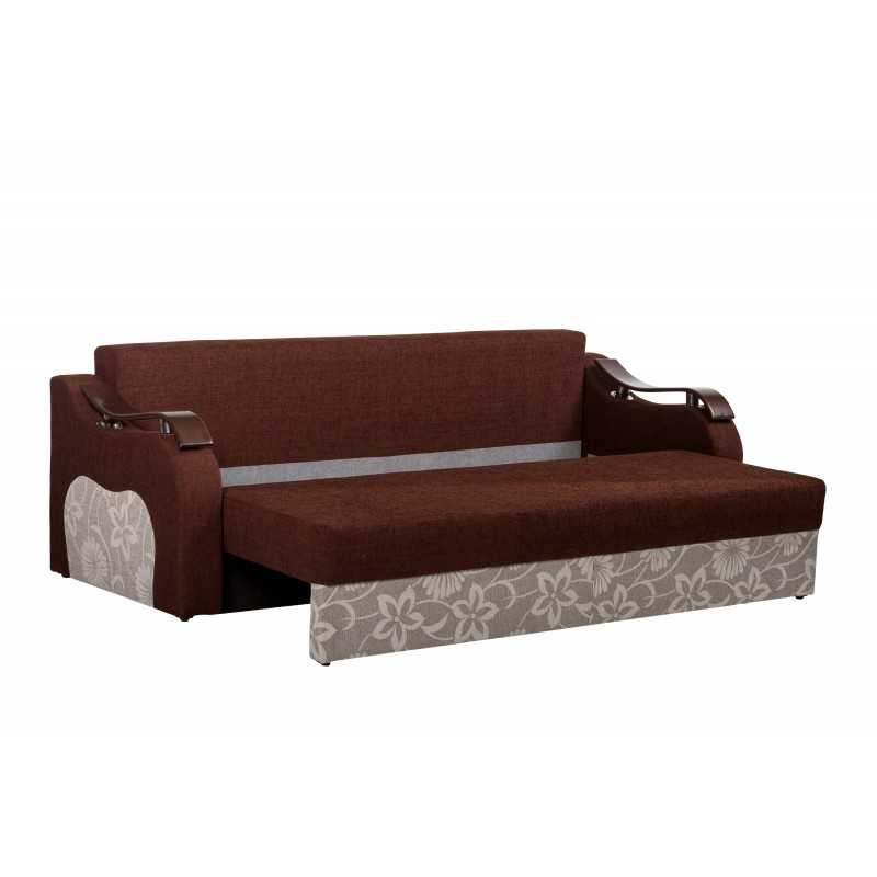 Canapea de 3 locuri extensibila pentru living Orient, stofa maro