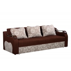 Canapea de 3 locuri extensibila pentru living Orient, stofa maro