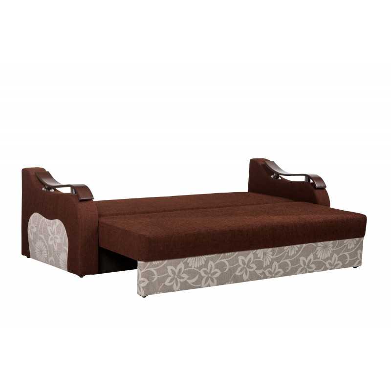 Canapea de 3 locuri extensibila pentru living Orient, stofa maro