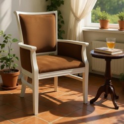 Scaun elegant TORINO din lemn masiv cu sezut si spatar tapitat