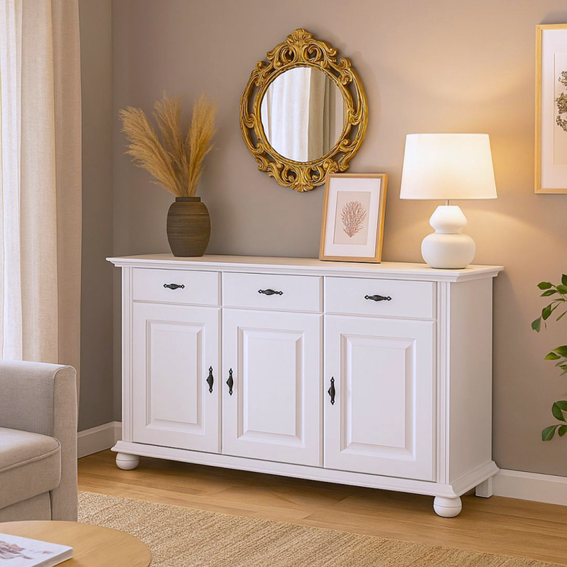 Dormitor Seva Lemn Masiv 4U Alb