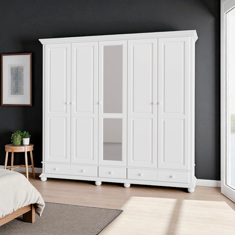 Dormitor Bucov Lemn Masiv, alb