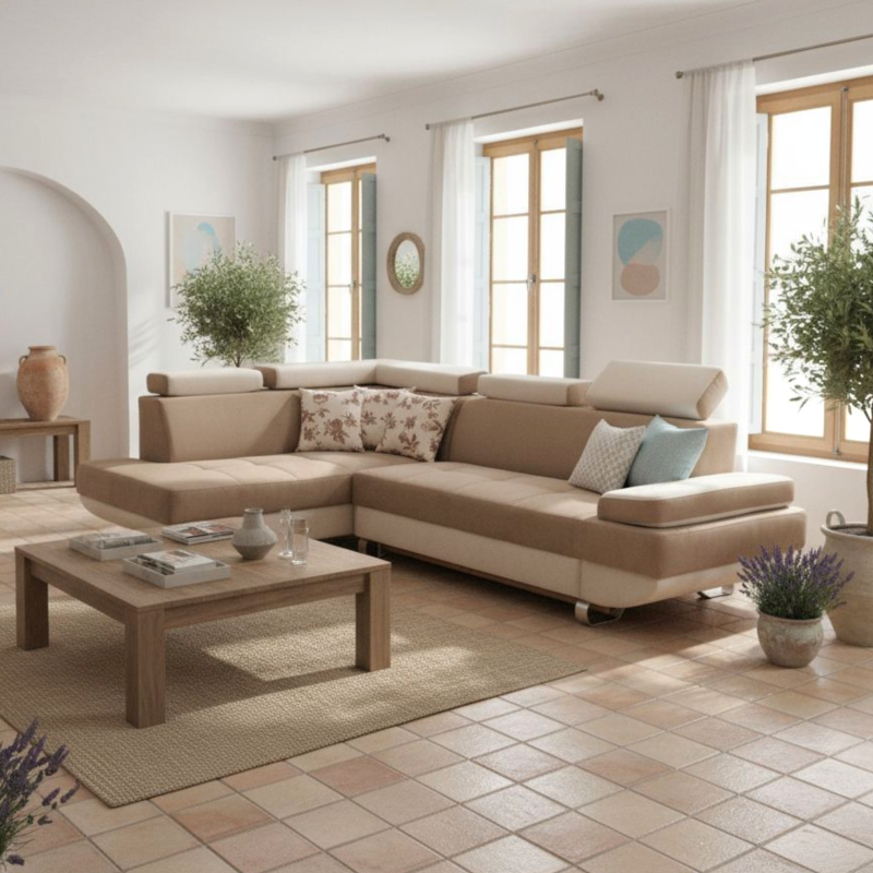 Coltar living extensibil Madeira, design modern & lada depozitare