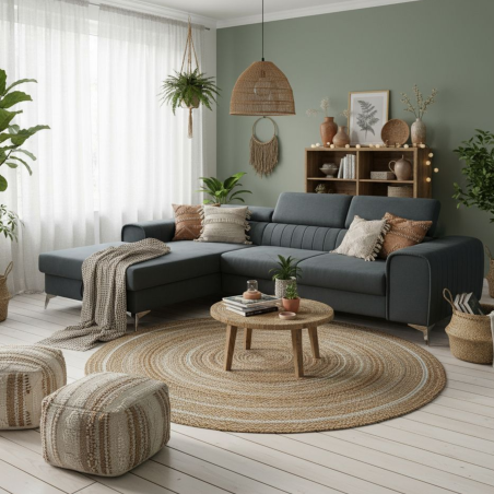 Coltar CARO extensibil cu lada depozitare & tetiere reglabile, personalizabil