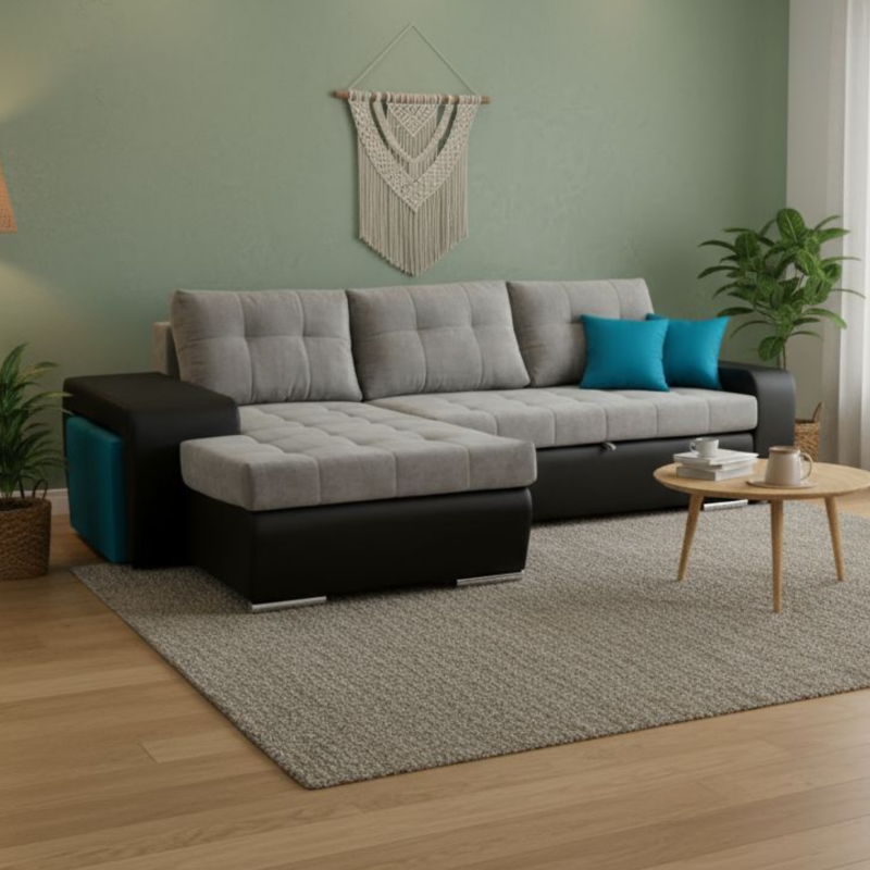 Coltar Living  Mara cu 2 Tabureti