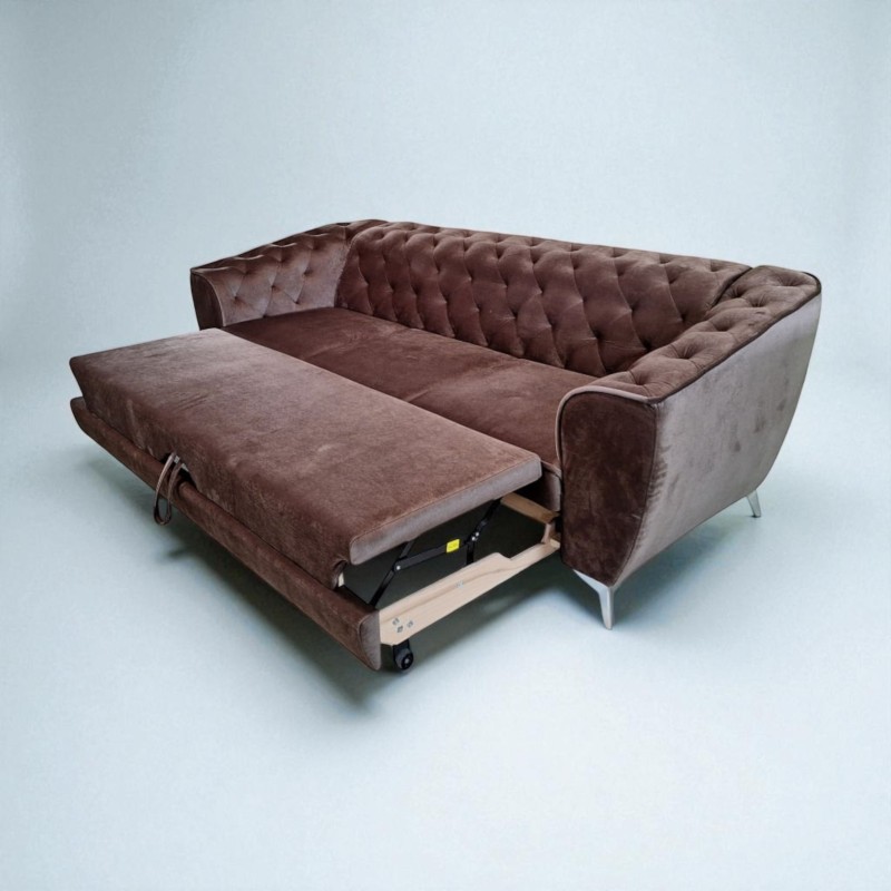 Canapea moderna de lux LUIS, stil chesterfield, 3 locuri, extensibila