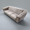 Canapea moderna de lux LUIS, stil chesterfield, 3 locuri, extensibila
