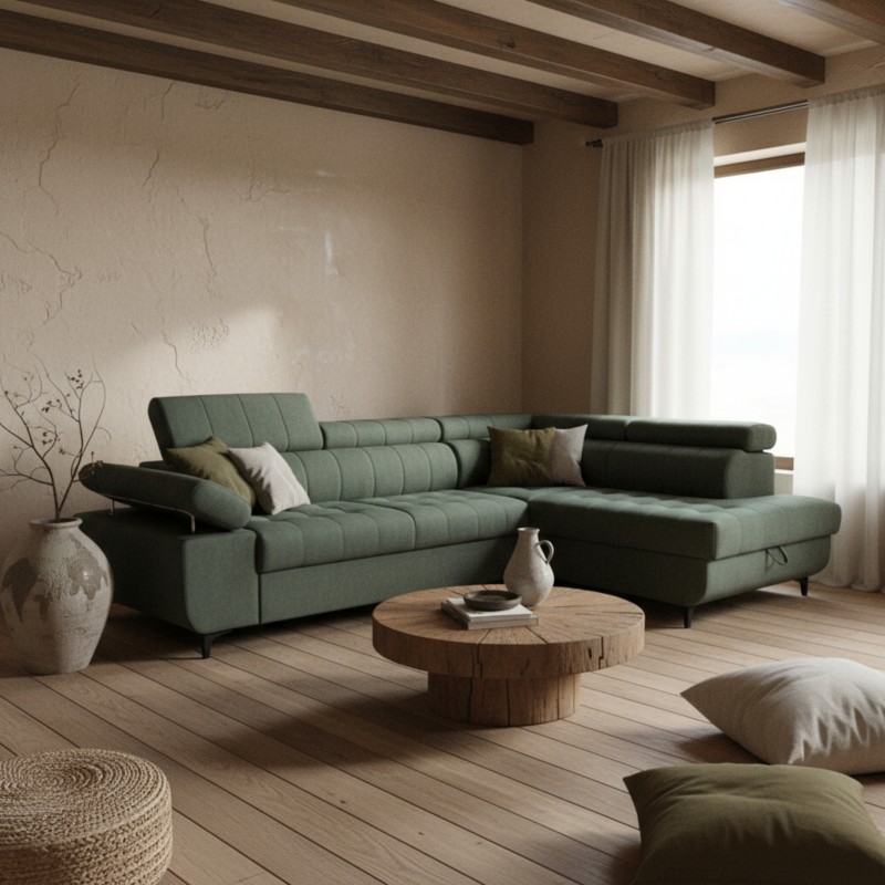 Coltar Extensibil elegant DAVID, coltar mare cu tetiere reglabile