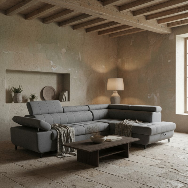 Coltar Extensibil elegant DAVID, coltar mare cu tetiere reglabile