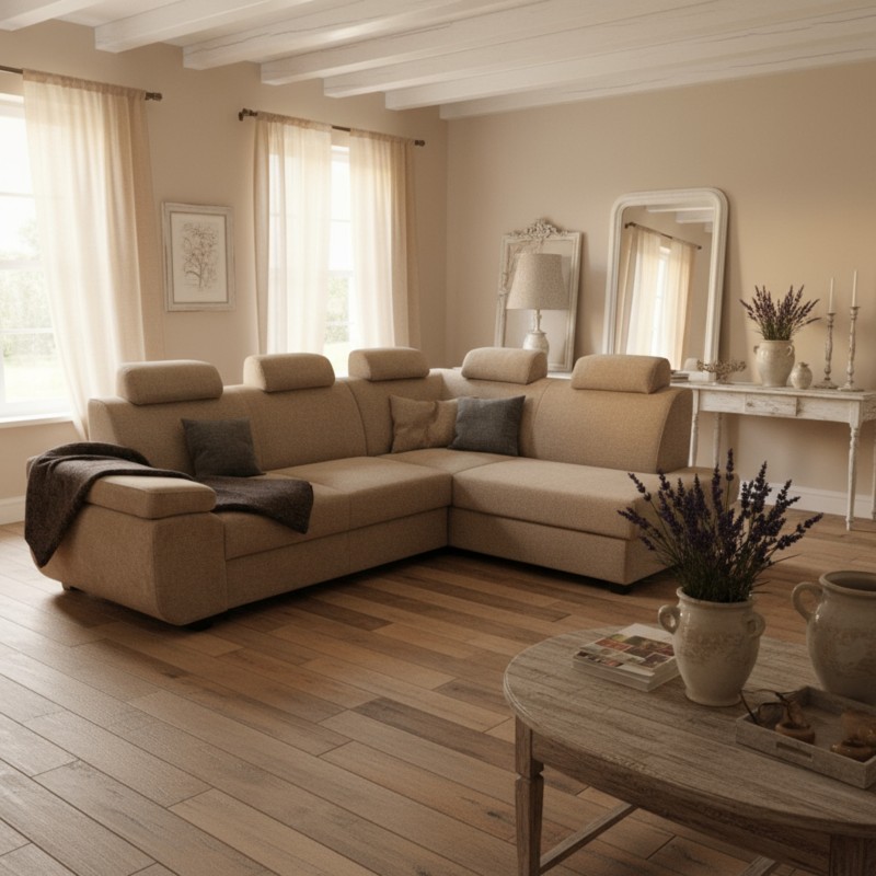 Coltar sufragerie extensibil cu lada depozitare DAMARIS, personalizabil la comanda