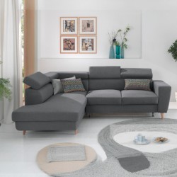 Coltar cu tetiere si picioare lemn inalte Carlton