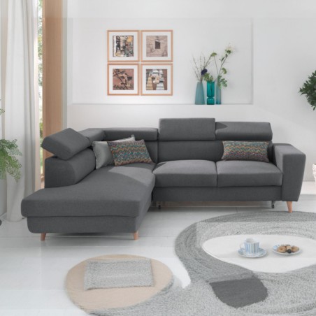 Coltar cu tetiere si picioare lemn inalte Carlton