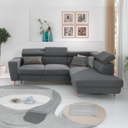 Coltar cu tetiere si picioare lemn inalte Carlton