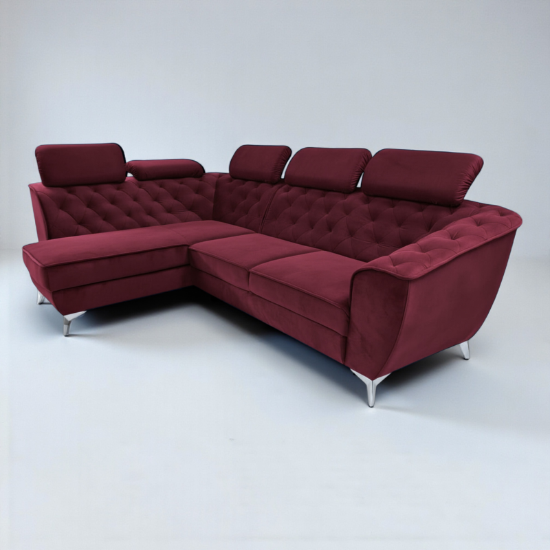 Coltar living King Luis cu tetiere, extensibil cu lada