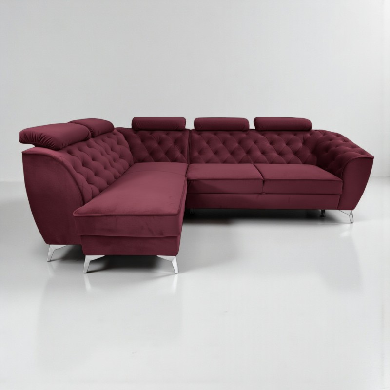 Coltar living King Luis cu tetiere, extensibil cu lada