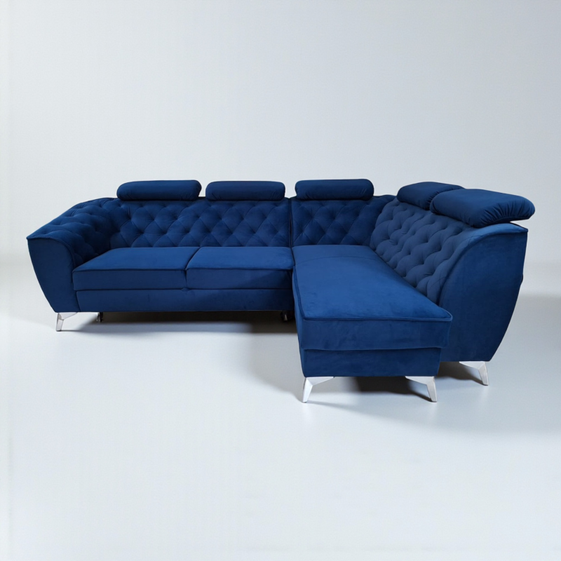 Coltar living King Luis cu tetiere, extensibil cu lada