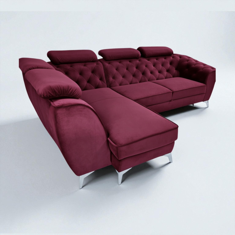 Coltar living King Luis cu tetiere, extensibil cu lada