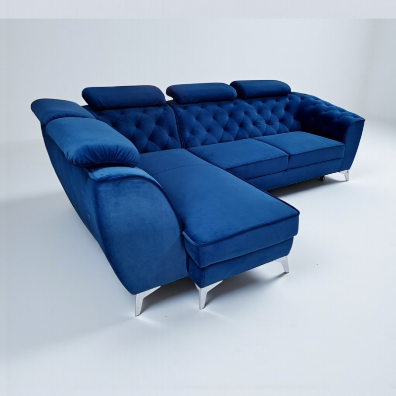 Coltar living King Luis cu tetiere, extensibil cu lada