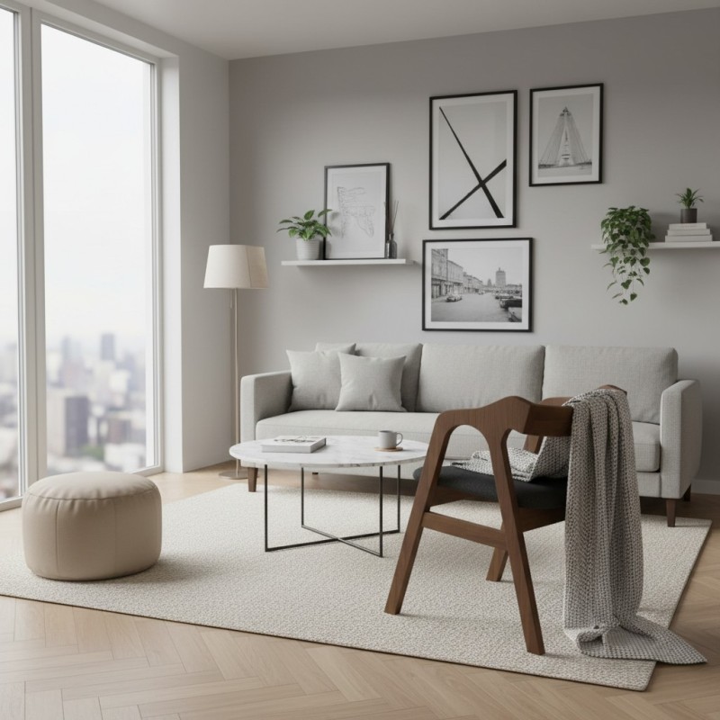 Scaun lemn NILS cu sezut tapitat