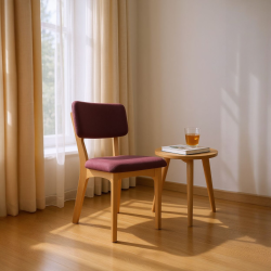 Scaun Noah din lemn masiv cu sezut tapitat si spatar tapitat