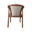 Scaun lemn masiv INGRID, cu sezut si spatar tapitat