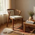 Scaun lemn masiv INGRID, cu sezut si spatar tapitat