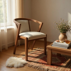 Scaun lemn masiv INGRID, cu sezut si spatar tapitat
