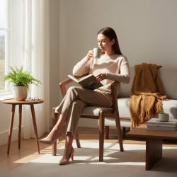 Scaun lemn masiv INGRID, cu sezut si spatar tapitat