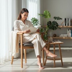 Scaun tapitat LUNA, lemn masiv