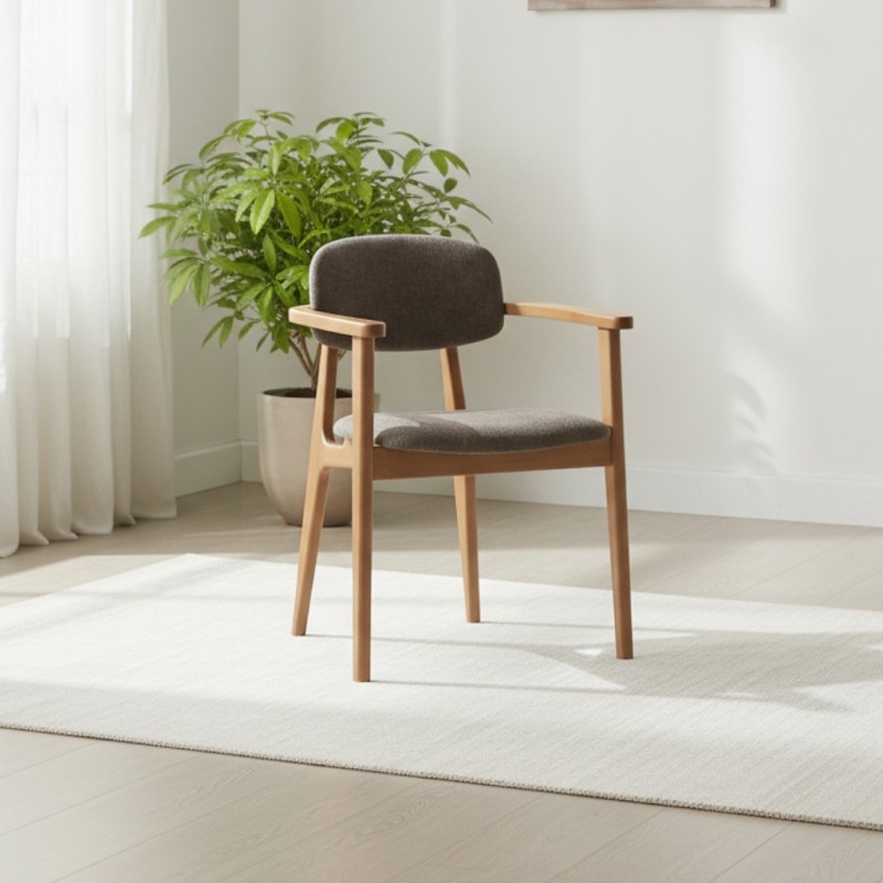 Scaun tapitat LUNA, lemn masiv