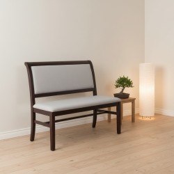 Bancuta lemn masiv 2 locuri cu sezut tapitat KAROL