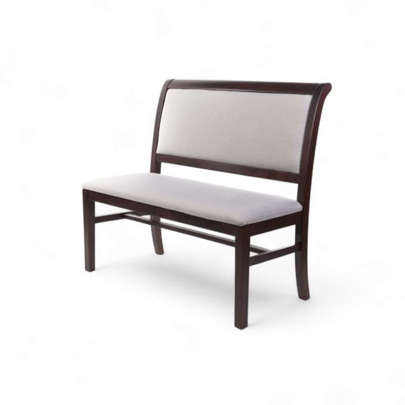 Bancuta lemn masiv 2 locuri cu sezut tapitat KAROL