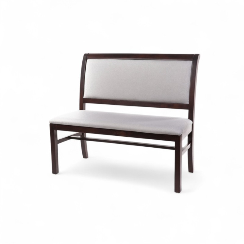 Bancuta lemn masiv 2 locuri cu sezut tapitat KAROL