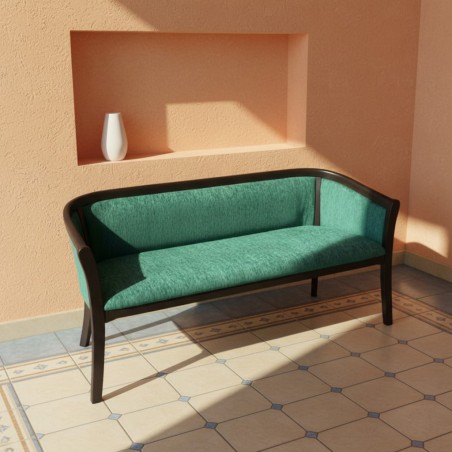 Banca lemn 3 locuri DENVER cu sezut si spatar tapitat