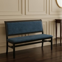 Banca lemn 3 locuri KAROL, tapitata