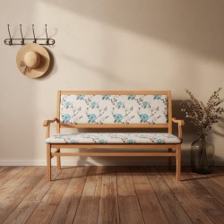 Banca 3 locuri tapitata KAROL cu brate, lemn masiv