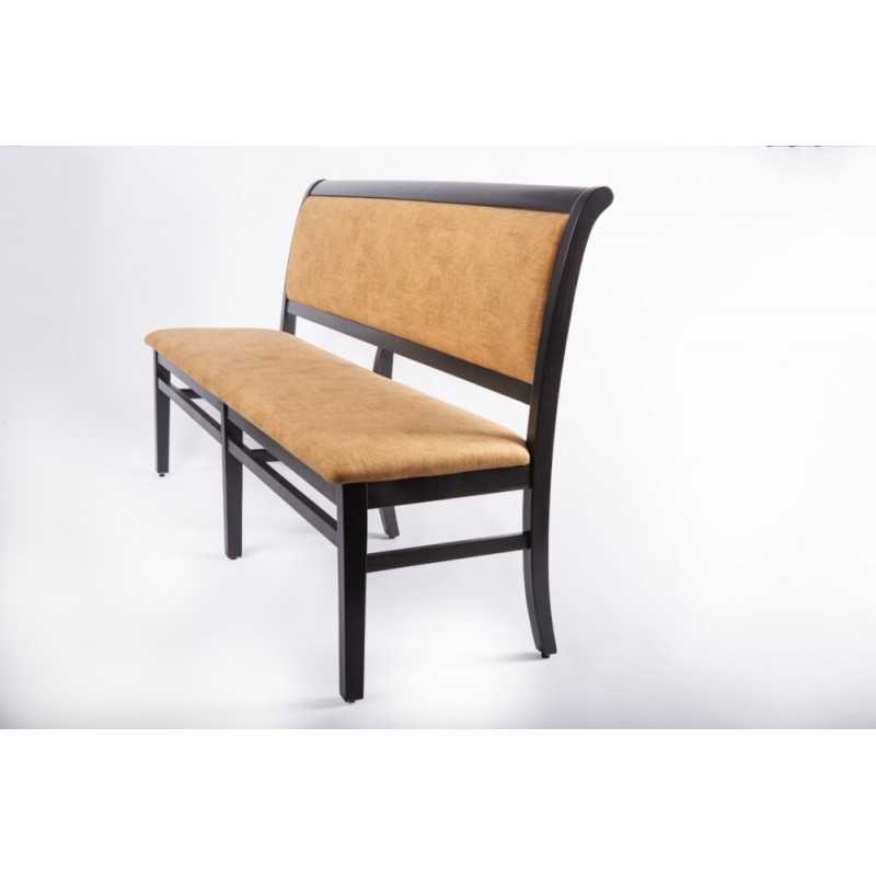 Banca din lemn, 4 locuri, sezut si spatar tapitat, King 4 locuri