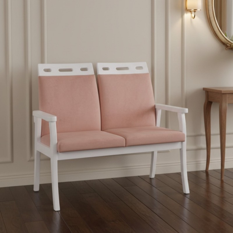 Banca 2 locuri Vaughan, lemn masiv