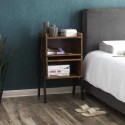 Noptiera stil industrial rustic maro, LET54X