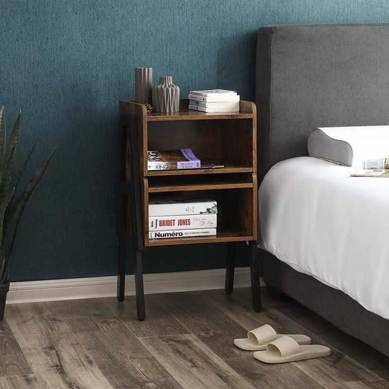 Noptiera stil industrial rustic maro, LET54X